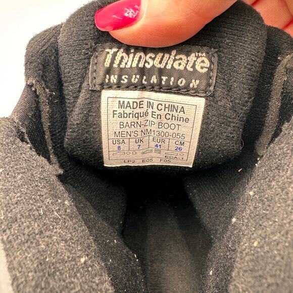 Sorel Men's Grey Leather Barn Zip Boot Thinsulate Size 8 - Picture 7 of 9